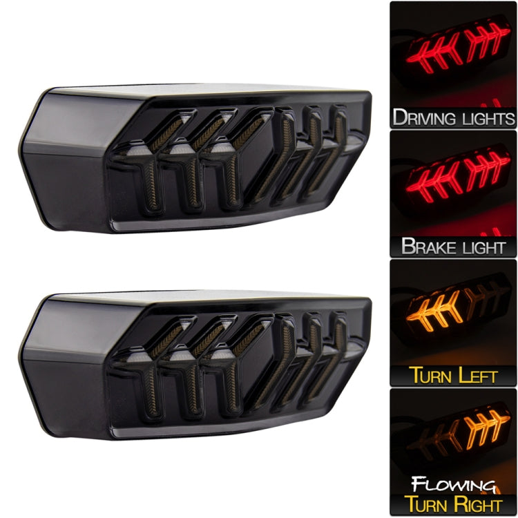 2 PCS KC670 Motorcycle Integrated Flashing Turn Signal Brake Tail Light for Honda MSX125 CBR650F CTX700(Transparent Black) - Signal Lights by buy2fix | Online Shopping UK | buy2fix