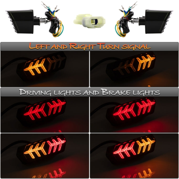 2 PCS KC670 Motorcycle Integrated Flashing Turn Signal Brake Tail Light for Honda MSX125 CBR650F CTX700(Transparent) - Signal Lights by buy2fix | Online Shopping UK | buy2fix