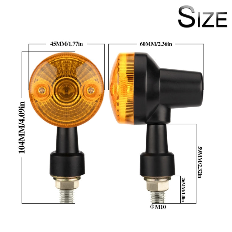 2 PCS PE-ZS101 Motorcycle Turn Signal Light (Black) - Turn Signal by buy2fix | Online Shopping UK | buy2fix
