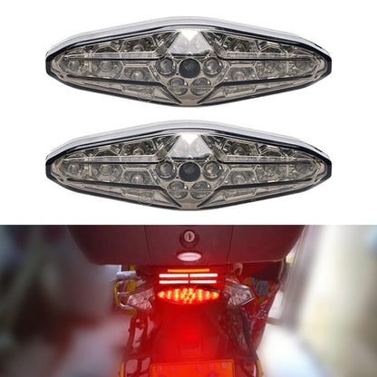 2 PCS KC-WD-NEW-3X Motorcycle LED Brake Light Running Lamp (Transparent Black) - Signal Lights by buy2fix | Online Shopping UK | buy2fix