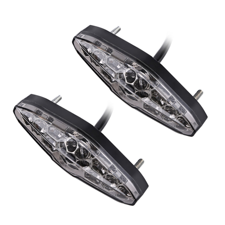 2 PCS KC-WD-NEW-3X Motorcycle LED Brake Light Running Lamp (Transparent Black) - Signal Lights by buy2fix | Online Shopping UK | buy2fix