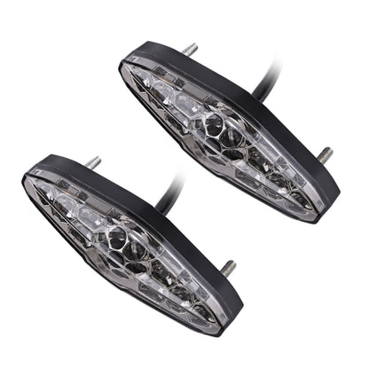 2 PCS KC-WD-NEW-3X Motorcycle LED Brake Light Running Lamp (Transparent Black) - Signal Lights by buy2fix | Online Shopping UK | buy2fix