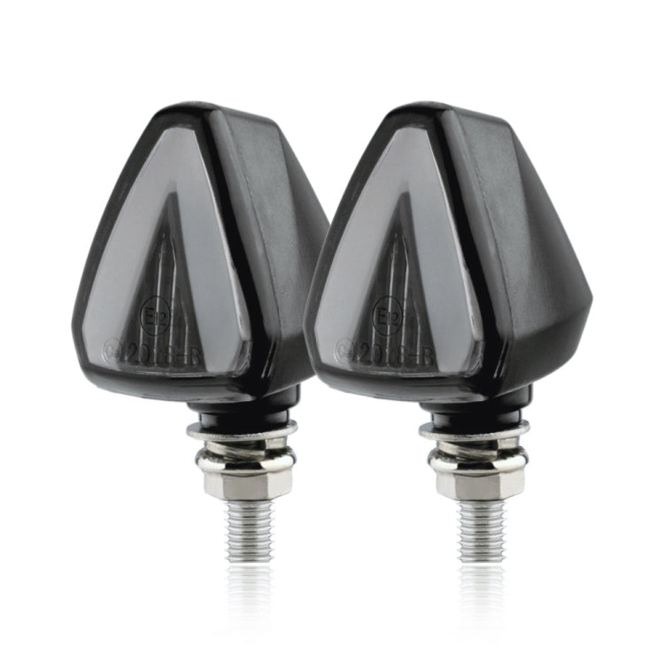 2 PCS KC018A Motorcycle Triangular V-shaped Two-color LED Brake Turn Signal Light - Turn Signal by buy2fix | Online Shopping UK | buy2fix