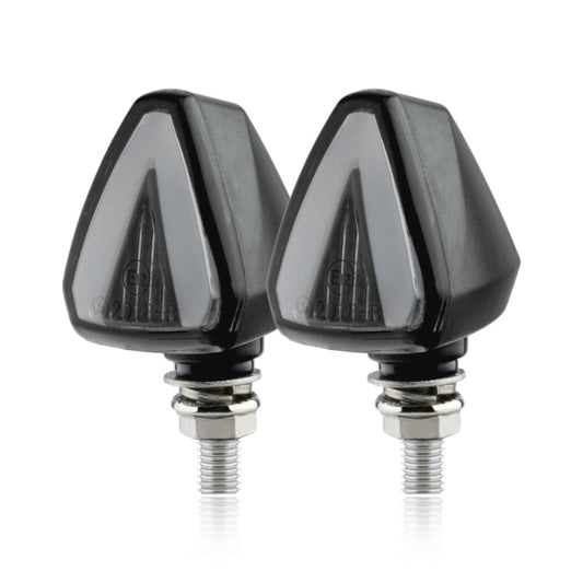 2 PCS KC018A Motorcycle Triangular V-shaped Two-color LED Brake Turn Signal Light - Turn Signal by buy2fix | Online Shopping UK | buy2fix