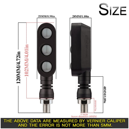 2 PCS KC050 Motorcycle LED Turn Signal Running Brake Light - Turn Signal by buy2fix | Online Shopping UK | buy2fix