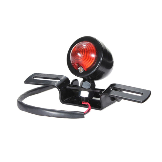 2 PCS KC-WD-FGZXD Motorcycle Retro Round Brake Light with License Plate Holder - Signal Lights by buy2fix | Online Shopping UK | buy2fix