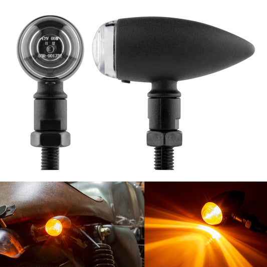 2 PCS KC805 Motorcycle Retro Metal Turn Signal Light (Transparent) - Turn Signal by buy2fix | Online Shopping UK | buy2fix