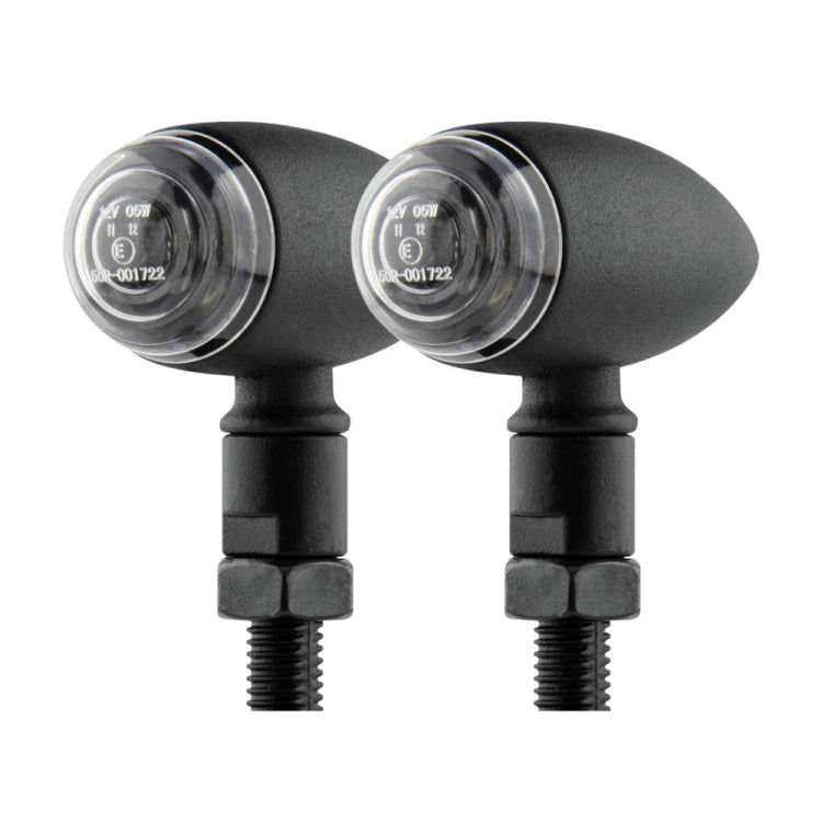 2 PCS KC805 Motorcycle Retro Metal Turn Signal Light (Transparent) - Turn Signal by buy2fix | Online Shopping UK | buy2fix