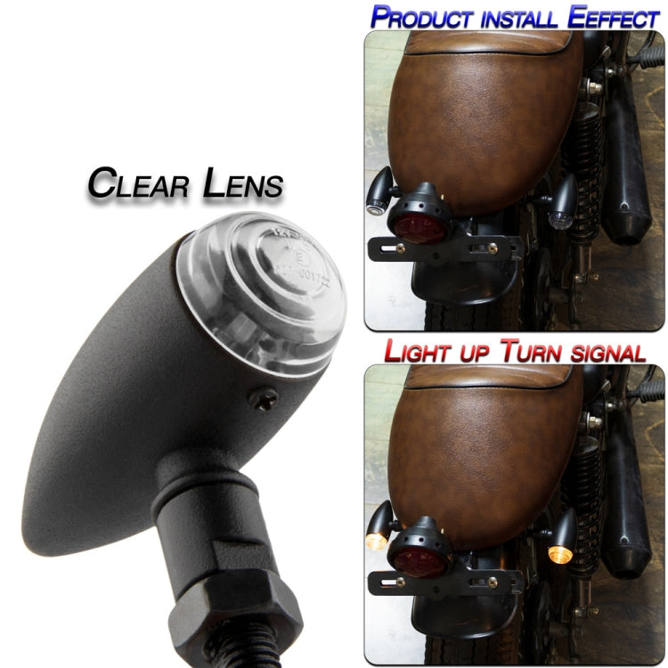 2 PCS KC805 Motorcycle Retro Metal Turn Signal Light (Transparent) - Turn Signal by buy2fix | Online Shopping UK | buy2fix