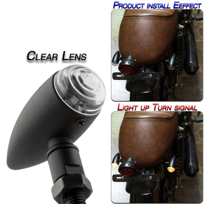 2 PCS KC805 Motorcycle Retro Metal Turn Signal Light (Transparent) - Turn Signal by buy2fix | Online Shopping UK | buy2fix