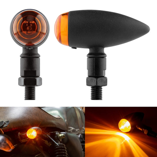 2 PCS KC805 Motorcycle Retro Metal Turn Signal Light (Yellow) - Turn Signal by buy2fix | Online Shopping UK | buy2fix