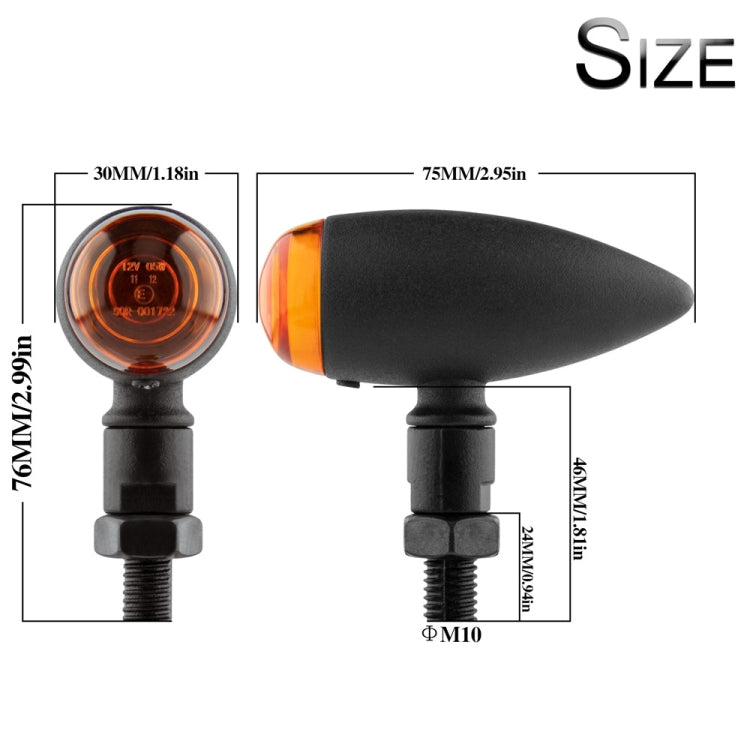 2 PCS KC805 Motorcycle Retro Metal Turn Signal Light (Yellow) - Turn Signal by buy2fix | Online Shopping UK | buy2fix