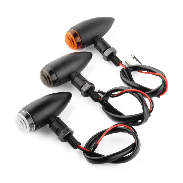 2 PCS KC805 Motorcycle Retro Metal Turn Signal Light (Transparent) - Turn Signal by buy2fix | Online Shopping UK | buy2fix