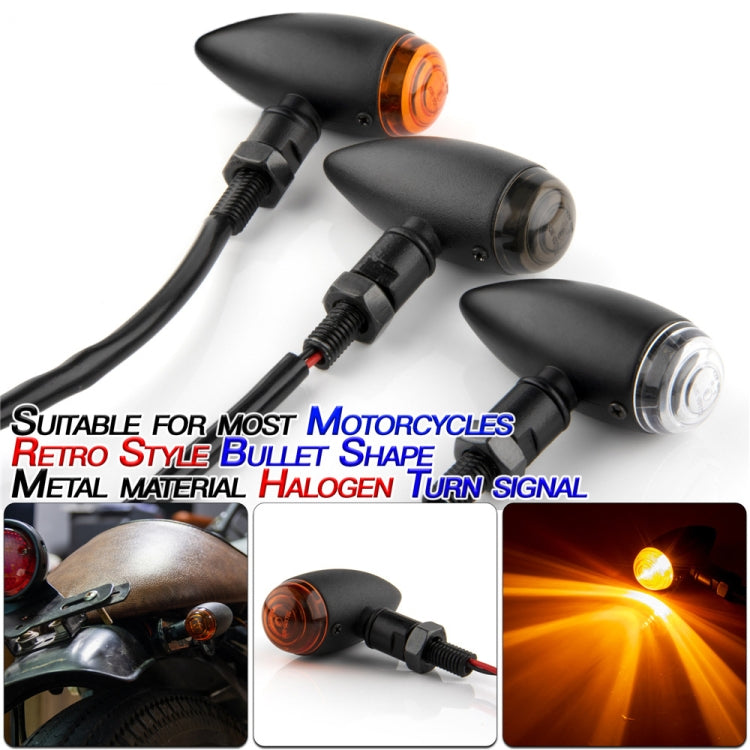 2 PCS KC805 Motorcycle Retro Metal Turn Signal Light (Transparent) - Turn Signal by buy2fix | Online Shopping UK | buy2fix