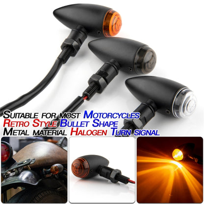 2 PCS KC805 Motorcycle Retro Metal Turn Signal Light (Transparent) - Turn Signal by buy2fix | Online Shopping UK | buy2fix