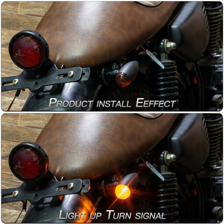 2 PCS KC805 Motorcycle Retro Metal Turn Signal Light (Transparent Black) - Turn Signal by buy2fix | Online Shopping UK | buy2fix