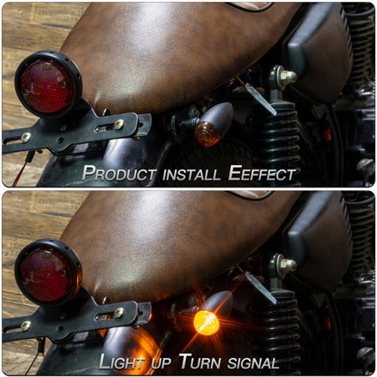 2 PCS KC805 Motorcycle Retro Metal Turn Signal Light (Transparent Black) - Turn Signal by buy2fix | Online Shopping UK | buy2fix