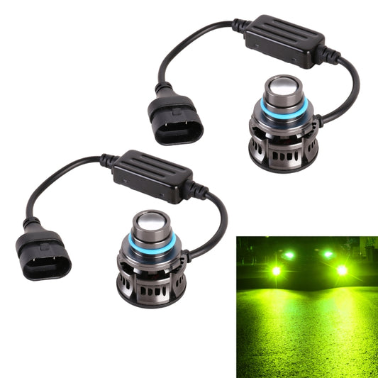 1 Pair 9006 27W / DC12V Car Aluminum Alloy LED Headlight (Lime Green) - LED Headlamps by buy2fix | Online Shopping UK | buy2fix