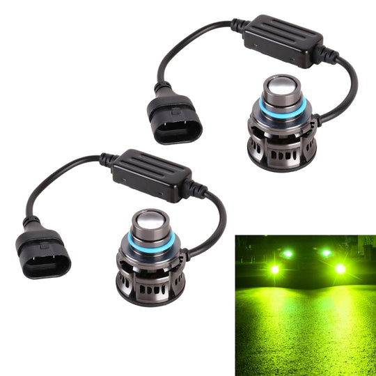 1 Pair 9006 27W / DC12V Car Aluminum Alloy LED Headlight (Lime Green)