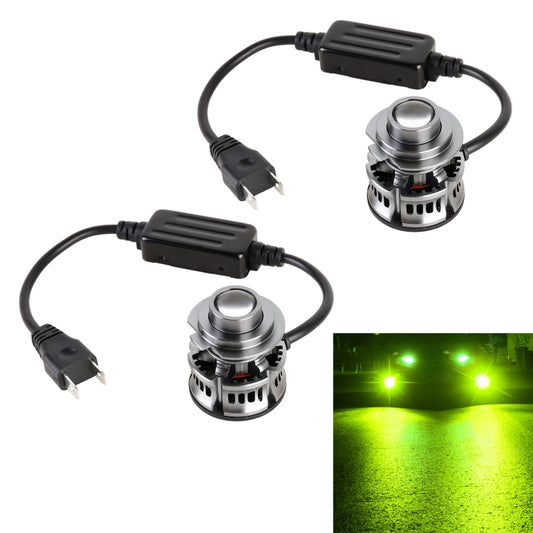 1 Pair H7 27W / DC12V Car Aluminum Alloy LED Headlight (Lime Green) - LED Headlamps by buy2fix | Online Shopping UK | buy2fix