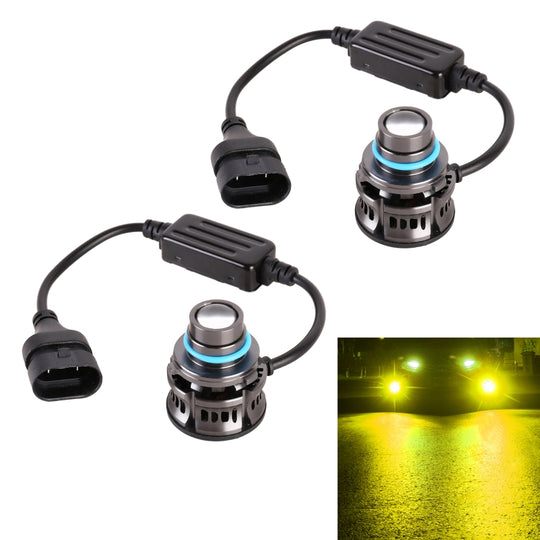 1 Pair 9005 27W / DC12V Car Aluminum Alloy Flashing LED Headlight (Gold Light)