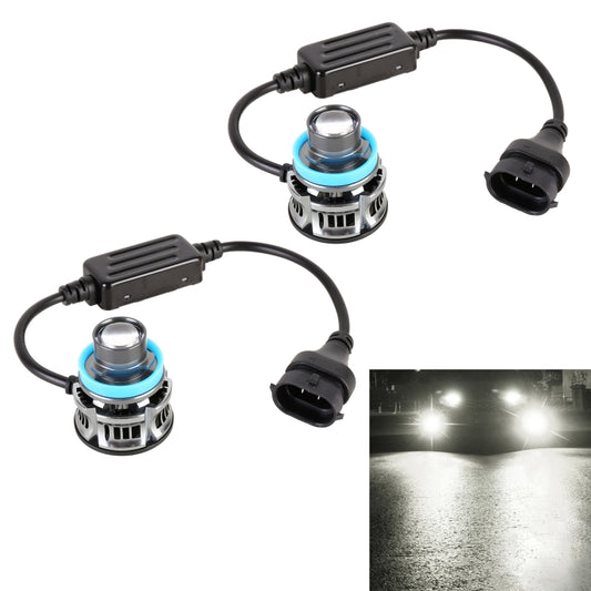 1 Pair H11 27W / DC12V Car Aluminum Alloy Flashing LED Headlight (White Light) - LED Headlamps by buy2fix | Online Shopping UK | buy2fix