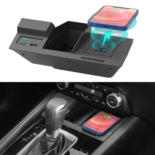 Car Qi Standard Wireless Charger 10W Quick Charging for Mazda CX-5 2017-2020, Left Driving - Wireless Charging Pads by buy2fix | Online Shopping UK | buy2fix