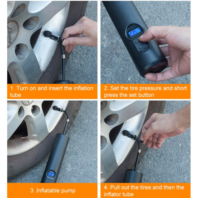 LCD Digital Display Rechargeable Portable Electric Air Pump With COB Light by buy2fix