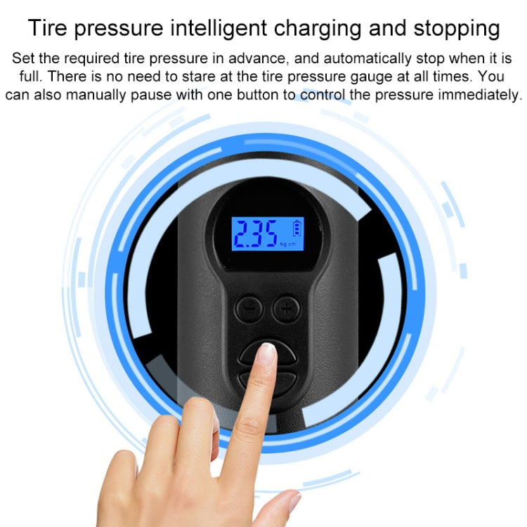 LCD Digital Display Rechargeable Portable Electric Air Pump With COB Light by buy2fix