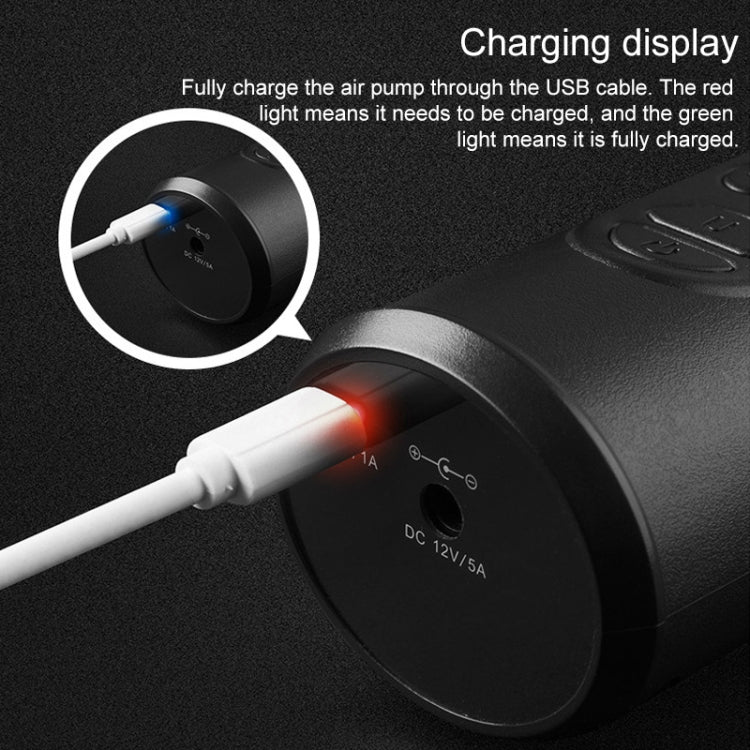 LCD Digital Display Rechargeable Portable Electric Air Pump With COB Light by buy2fix