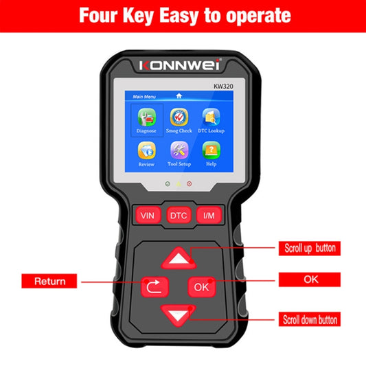 KONNWEI KW320 Car OBD2 Fault Diagnosis Tool - Code Readers & Scan Tools by KONNWEI | Online Shopping UK | buy2fix