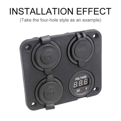5 PCS 1 Hole Car Modified USB Charging Voltmeter Cigarette Lighter Panel - Car Interior Mouldings by buy2fix | Online Shopping UK | buy2fix