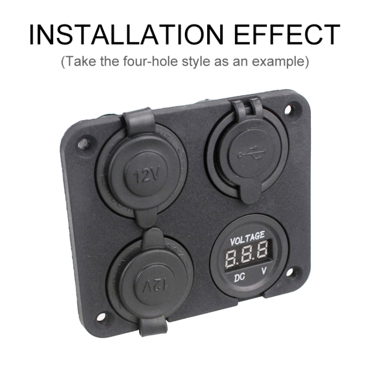 5 PCS 3-Hole Car Modified USB Charging Voltmeter Cigarette Lighter Panel - Car Interior Mouldings by buy2fix | Online Shopping UK | buy2fix