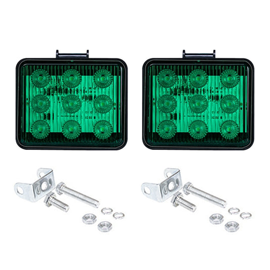 2 PCS ZS-7013 3 inch 9LEDs Strobe Waterproof Car / Truck Warning Light (Green Light) - Warning Lights by buy2fix | Online Shopping UK | buy2fix