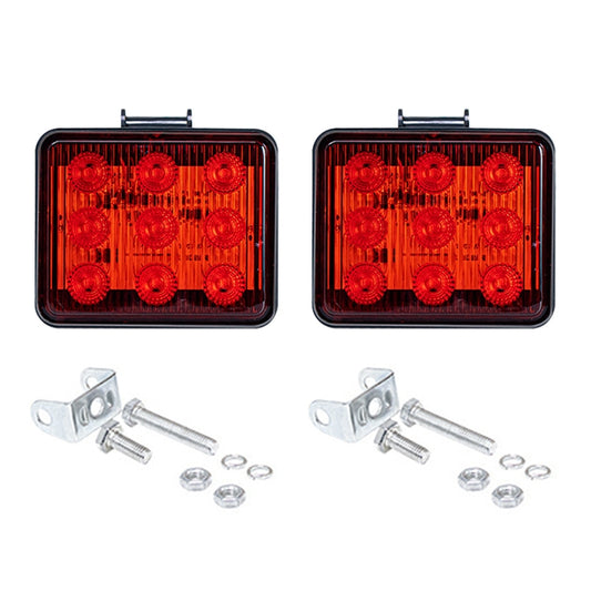 2 PCS ZS-7013 3 inch 9LEDs Strobe Waterproof Car / Truck Warning Light (Red Light) - Warning Lights by buy2fix | Online Shopping UK | buy2fix
