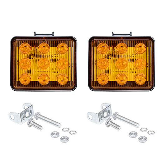 2 PCS ZS-7013 3 inch 9LEDs Strobe Waterproof Car / Truck Warning Light (Yellow Light) - Warning Lights by buy2fix | Online Shopping UK | buy2fix