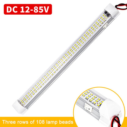 2 PCS ZS-3333 Side Switch Type 12-80V High Bright 108LEDs Car Dome Light Cabin Light Bar - Dome Lights by buy2fix | Online Shopping UK | buy2fix