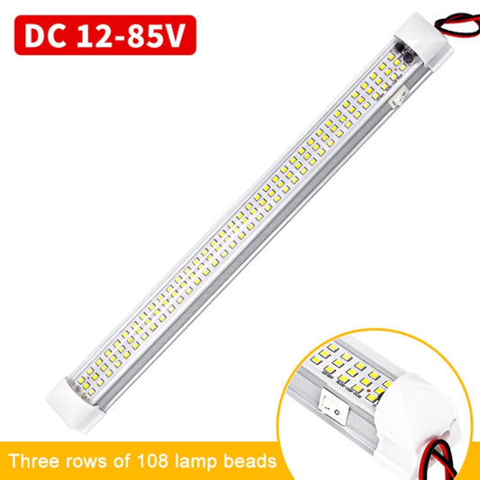 2 PCS ZS-3333 Side Switch Type 12-80V High Bright 108LEDs Car Dome Light Cabin Light Bar - Dome Lights by buy2fix | Online Shopping UK | buy2fix