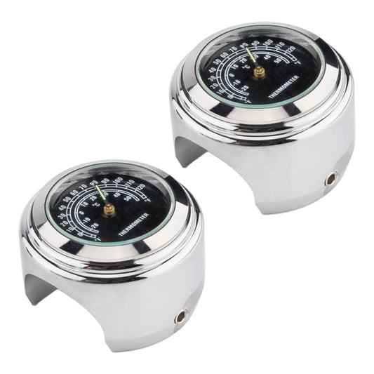 2 PCS Motorcycle 22-25mm Handlebar Thermometer (Black) - Others by buy2fix | Online Shopping UK | buy2fix