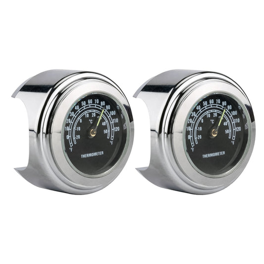 2 PCS Motorcycle 22-25mm Handlebar Thermometer (Black) - Others by buy2fix | Online Shopping UK | buy2fix