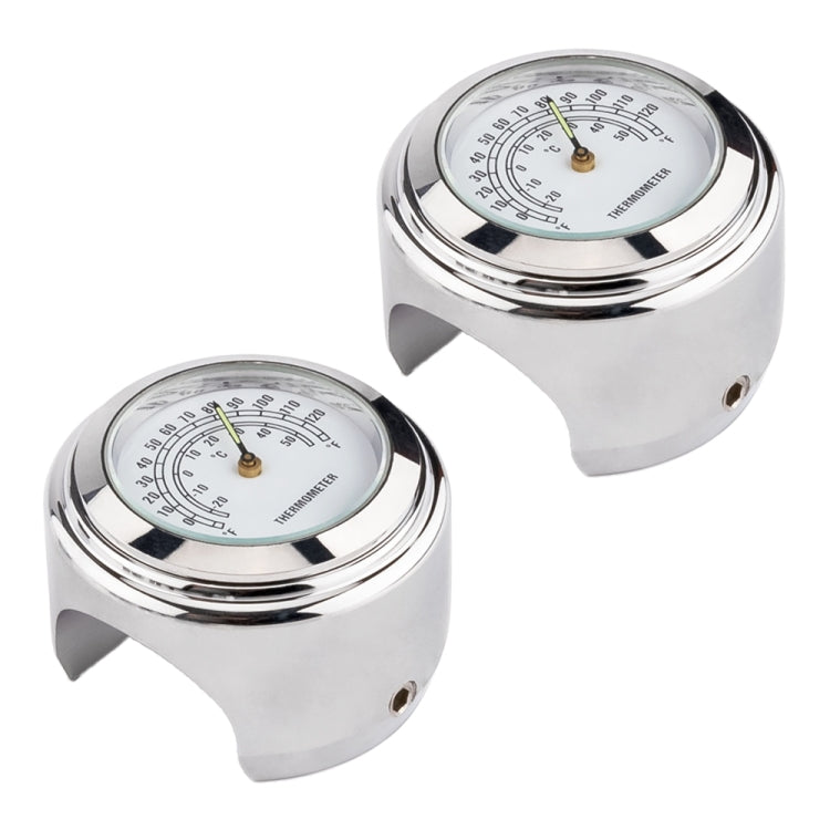 2 PCS Motorcycle 22-25mm Handlebar Thermometer (White) - Others by buy2fix | Online Shopping UK | buy2fix