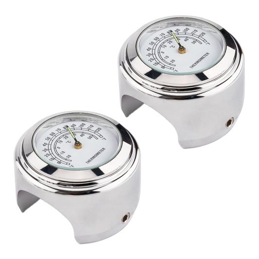 2 PCS Motorcycle 22-25mm Handlebar Thermometer (White) - Others by buy2fix | Online Shopping UK | buy2fix