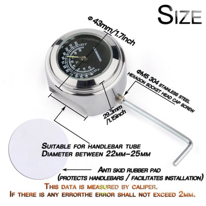 2 PCS Motorcycle 22-25mm Handlebar Thermometer (White) - Others by buy2fix | Online Shopping UK | buy2fix