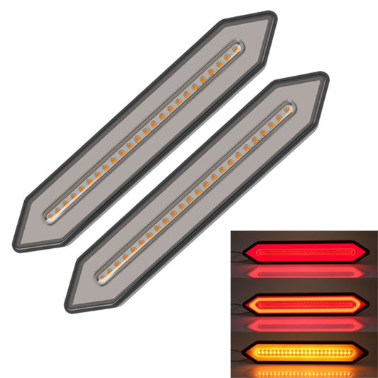 2 PCS Heavy Truck 100LED Two-color Running Water Light Guide Brake Steering Tail Rear Bumper Light - Warning Lights by buy2fix | Online Shopping UK | buy2fix