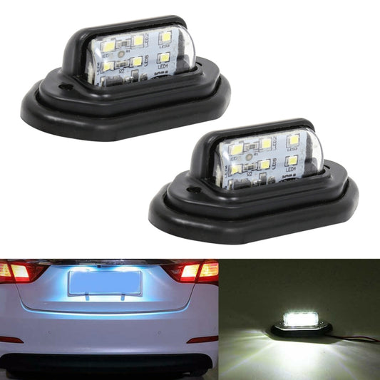 2 PCS MK-257 Car Van Bus Trailer LED Taillight Side Light 12-30V 6LEDs License Plate Light (Black) - Arrow Turn Lights by buy2fix | Online Shopping UK | buy2fix