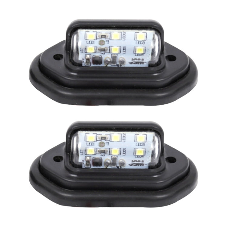 2 PCS MK-257 Car Van Bus Trailer LED Taillight Side Light 12-30V 6LEDs License Plate Light (Black) - Arrow Turn Lights by buy2fix | Online Shopping UK | buy2fix