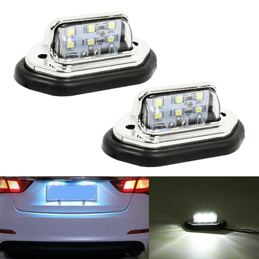 2 PCS MK-257 Car Van Bus Trailer LED Taillight Side Light 12-30V 6LEDs License Plate Light (Silver) - Arrow Turn Lights by buy2fix | Online Shopping UK | buy2fix