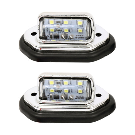 2 PCS MK-257 Car Van Bus Trailer LED Taillight Side Light 12-30V 6LEDs License Plate Light (Silver) - Arrow Turn Lights by buy2fix | Online Shopping UK | buy2fix