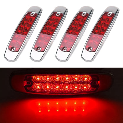 4 PCS MK-338 DC12-24V Truck 12LEDs Side Clearance Maker Light (Red Light) - Clearance Lights by buy2fix | Online Shopping UK | buy2fix