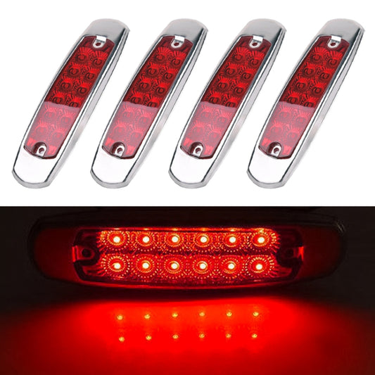 4 PCS MK-338 DC12-24V Truck 12LEDs Side Clearance Maker Light (Red Light) - Clearance Lights by buy2fix | Online Shopping UK | buy2fix